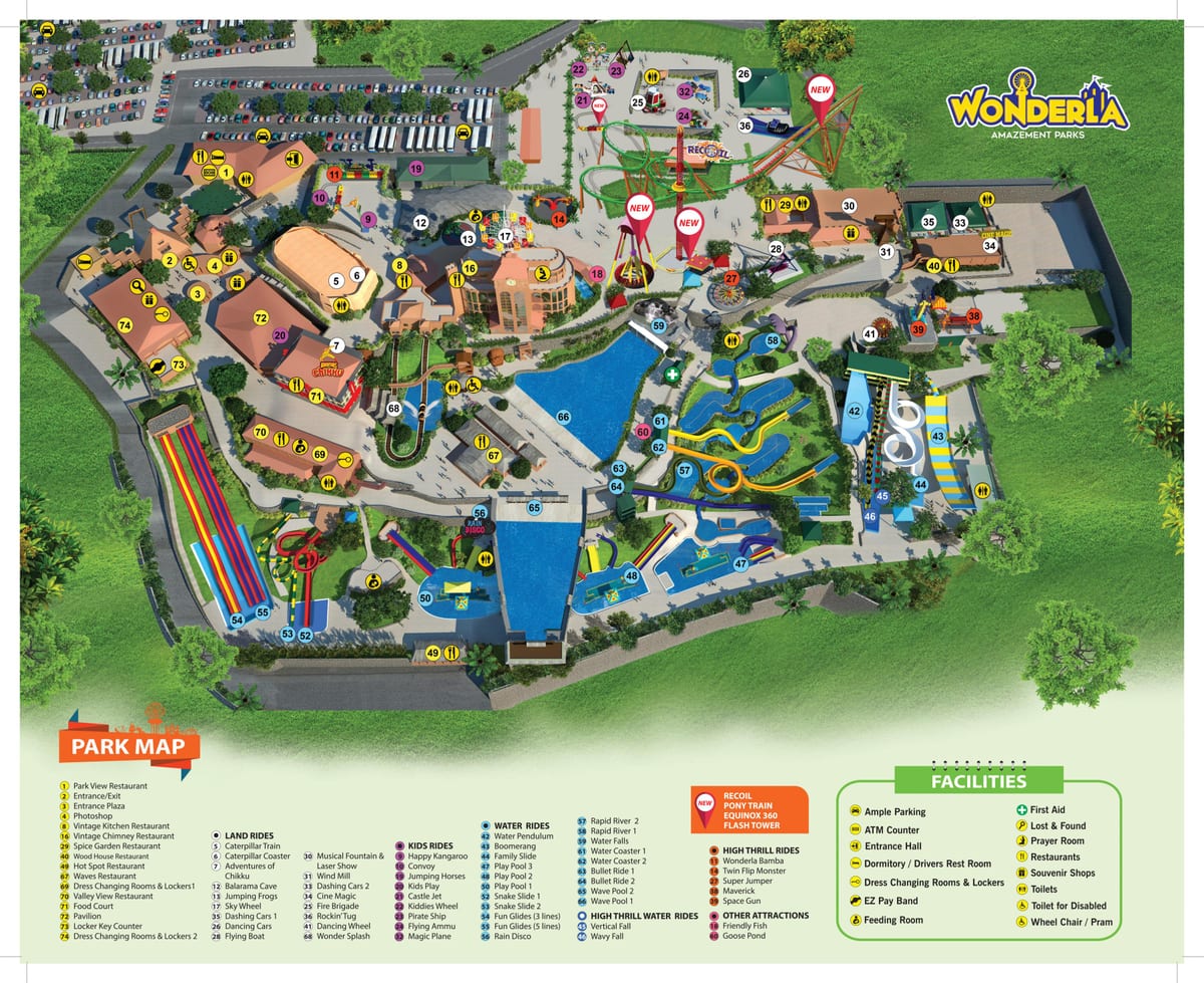Wonderla Бангалор мапи